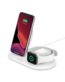 Belkin 3-in-1 Wireless Charger for Apple Devices BOOST CHARGE White