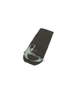 Outwell Camper Lux L, Sleeping Bag - Left Zipper, 235 x 90 cm, YKK 2-way L-shape open-end with auto lock, Black