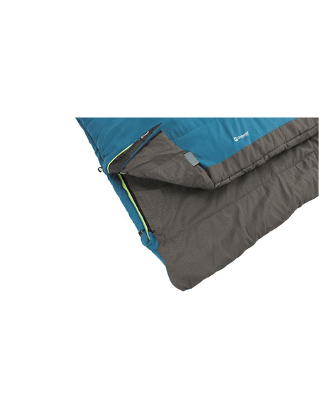 Outwell Celebration Lux Double, Sleeping Bag, 225 x 140 cm, 2 way open - auto lock, L-shape, Blue