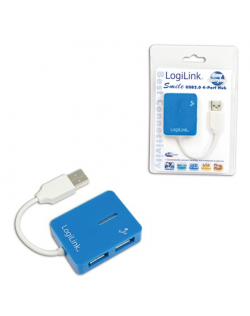 Logilink USB 2.0 Hub 4-Port, Smile, Blue