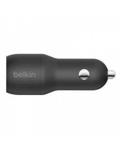 Belkin Dual USB-A Car Charger 24W + USB-A to Lightning Cable BOOST CHARGE Black