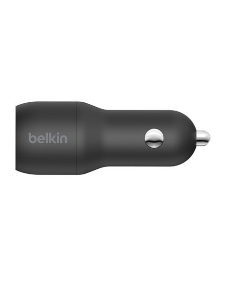 Belkin Dual USB-A Car Charger 24W + USB-A to Lightning Cable BOOST CHARGE Black