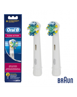 Oral-B Floss Action EB25-2 For adults, Heads, Number of brush heads included 2, White