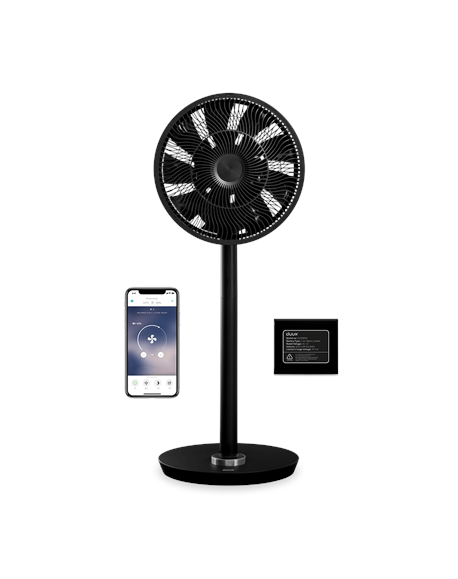 Duux Smart Fan Whisper Flex Smart Black with Battery Pack Stand Fan, Timer, Number of speeds 26, 2-22 W, Oscillation, Diameter 3