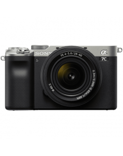 ILCE-7CL Sony Alpha A7C Full-frame Mirrorless Interchangeable Lens Camera with Sony FE 28-60mm F4-5.6 Zoom Lens, Silver