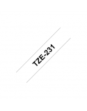 Brother TZ-231 Laminated Tape Black on White, TZe, 8 m, 1.2 cm