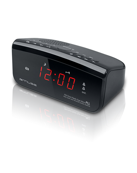 Muse Clock radio PLL M-12CR Black, Alarm function