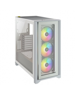 Corsair Tempered Glass Mid-Tower ATX Case iCUE 4000X RGB Side window, Mid-Tower, White, Power supply included No, Steel, Tempere