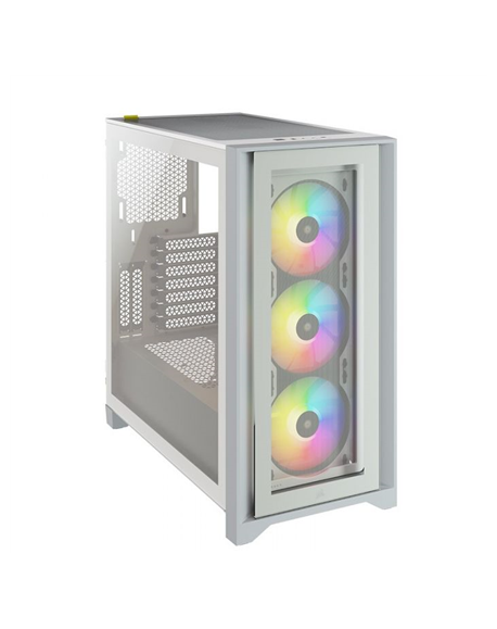 Corsair Tempered Glass Mid-Tower ATX Case iCUE 4000X RGB Side window, Mid-Tower, White, Power supply included No, Steel, Tempere