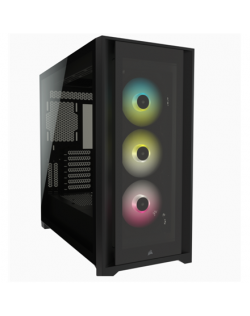 Corsair RGB Computer Case iCUE 5000X Side window, Black, ATX, Power supply included No