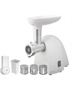 Meat mincer Camry CR 4802 White, 600-1500 W, Number of speeds 1, Middle size sieve, mince sieve, poppy sieve, plunger, sausage f