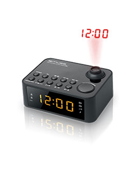 Muse Clock radio M-178P Black, 0.9 inch amber LED, with dimmer