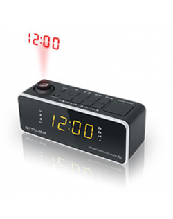 Muse Clock radio M-188P Black, 0.9 inch amber LED, with dimmer