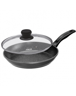 Stoneline Pan 7359 Frying, Diameter 26 cm, Suitable for induction hob, Lid included, Fixed handle, Anthracite