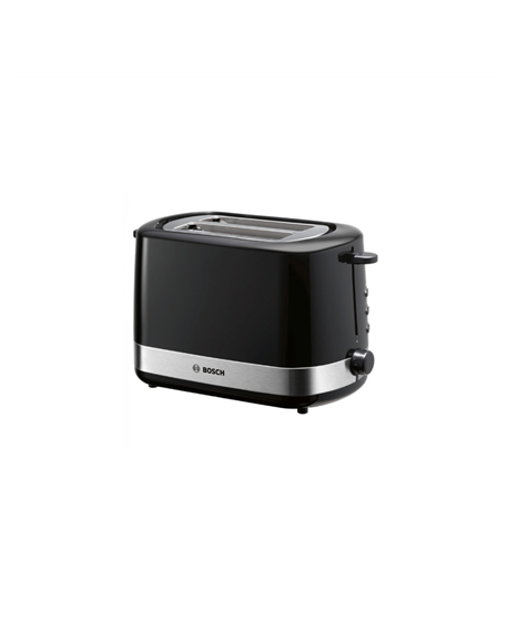 Bosch Toaster TAT7403 Power 800 W, Number of slots 2, Housing material Plastic, Black/Stainless steel