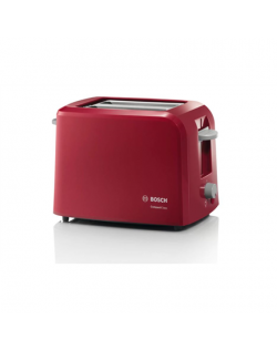 Bosch CompactClass Toaster TAT3A014 Power 980 W, Number of slots 2, Housing material Plastic, Red