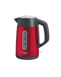 Bosch Kettle DesignLine TWK4P434 Electric, 2400 W, 1.7 L, Stainless steel, 360° rotational base, Red/Black