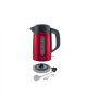Bosch Kettle DesignLine TWK4P434 Electric, 2400 W, 1.7 L, Stainless steel, 360° rotational base, Red/Black