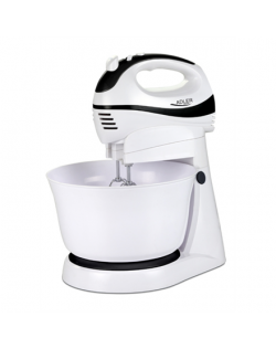 Adler Mixer AD 4206 Mixer with bowl, 300 W, Number of speeds 5, Turbo mode, White