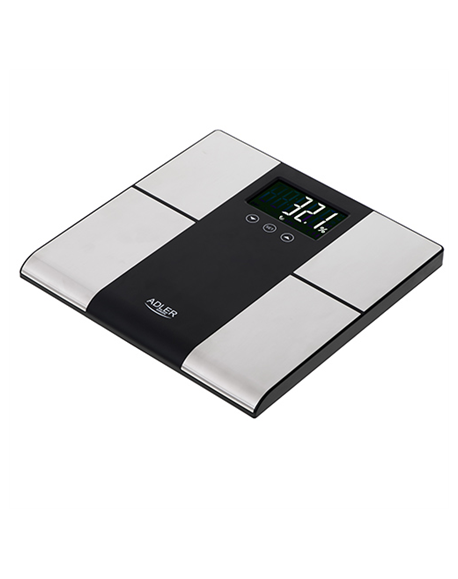 Adler Bathroom scale with analyzer AD 8165 Maximum weight (capacity) 225 kg, Accuracy 100 g, Body Mass Index (BMI) measuring, St