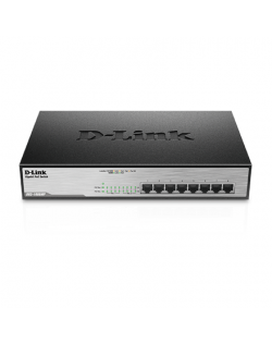 D-Link Switch DGS-1008MP Unmanaged, Rack mountable, 1 Gbps (RJ-45) ports quantity 8, PoE ports quantity 8, Power supply type Sin