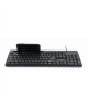 Gembird Multimedia keyboard with phone stand KB-UM-108 USB Keyboard, Wired, US, Black