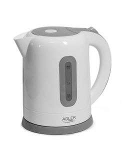 Adler Kettles AD 1234 Standard kettle, Plastic, White, 2200 W, 1.7 L, 360° rotational base