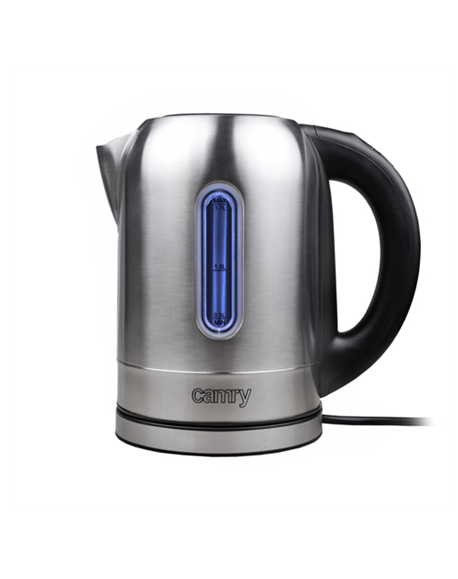 Camry Kettle CR 1253 With electronic control, 2200 W, 1.7 L, Stainless steel, Stainless steel, 360° rotational base
