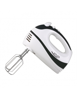 Adler Mixer AD 4205 b Hand Mixer, 300 W, Number of speeds 5, Turbo mode, White/Black