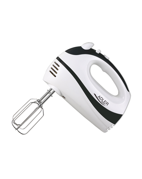 Adler Mixer AD 4205 b Hand Mixer, 300 W, Number of speeds 5, Turbo mode, White/Black