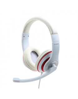 Gembird Stereo Headset MHS 03 WTRD White with Red Ring, Headset