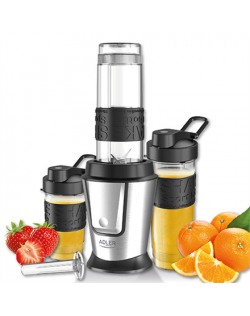 Adler Blender AD 4081 Tabletop, 800 W, Jar material BPA Free Plastic, Jar capacity 0.57 and 0.4 L, Ice crushing, Black/Stainless