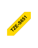 Brother TZe-S651 Strong Adhesive Laminated Tape Black on Yellow, TZe, 8 m, 2.4 cm