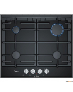 Bosch Hob PRP6A6D70 Gas on glass, Number of burners/cooking zones 4, Black,