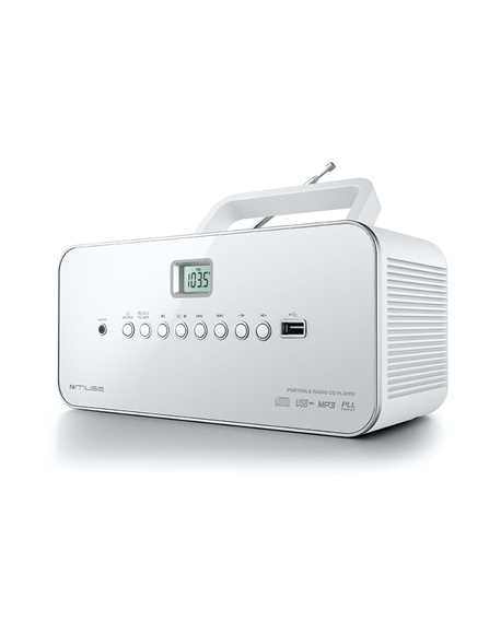 Muse M-28RDW White, Portable radio CD/MP3 Player with USB