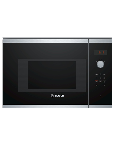 Bosch Microwave Oven BFL523MS0 20 L, Retractable, Rotary knob, Touch Control, 800 W, Stainless steel/ black, Built-in, Defrost f