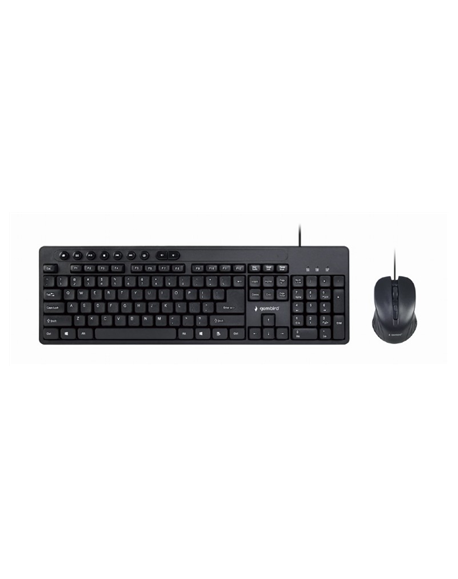 Gembird Multimedia desktop set KBS-UM-04 USB Keyboard, Wired, Mouse included, US, Black