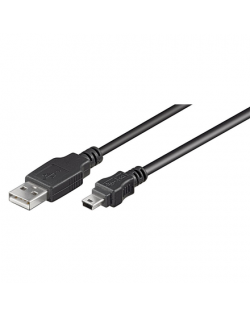 Goobay USB 2.0 Hi-Speed cable 50768 3 m, Black, USB 2.0 mini male (type B, 5-pin), USB 2.0 male (type A)