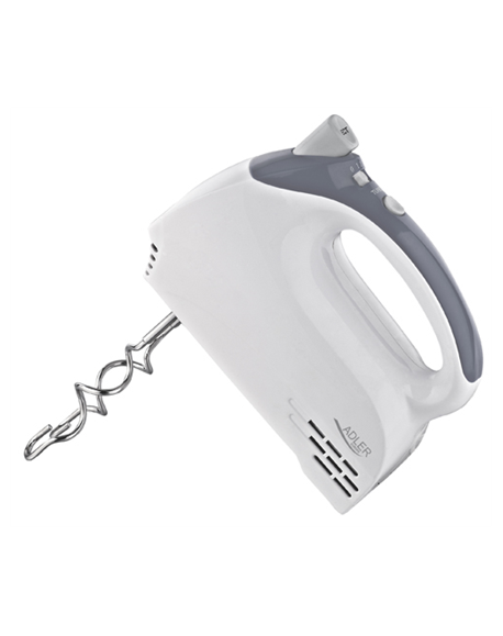 Adler Mixer AD 4201 g Hand Mixer, 300 W, Number of speeds 5, Turbo mode, White