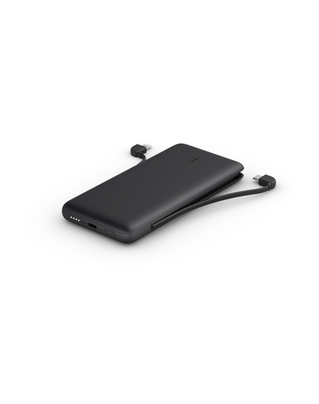 Belkin BOOST CHARGE Plus Power Bank 10000 mAh, Integrated LTG and USB-C cables, Black, 18 W