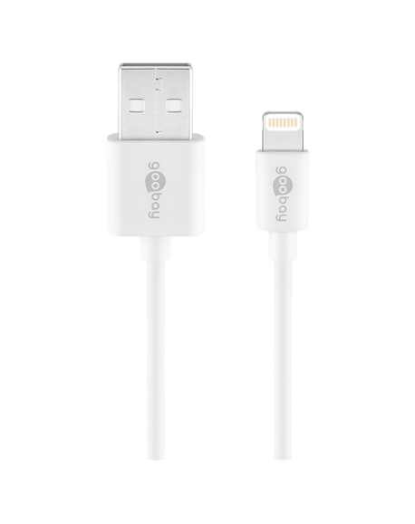 Goobay Lightning USB charging and sync cable 54600 White, USB 2.0 male (type A), Apple Lightnin male (8-pin)
