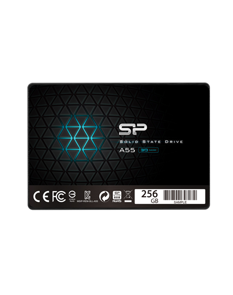 Silicon Power A55 256 GB, SSD form factor 2.5", SSD interface SATA, Write speed 450 MB/s, Read speed 550 MB/s