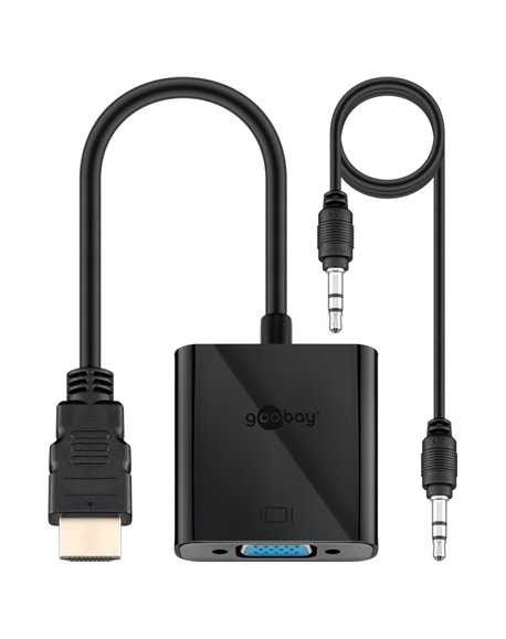 Goobay HDMI/VGA adapter, nickel plated 68793 Black