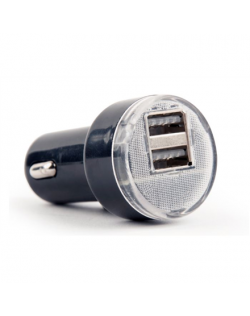 Gembird 2-port USB car charger EG-U2C2A-CAR-02 Black, 2.1 A