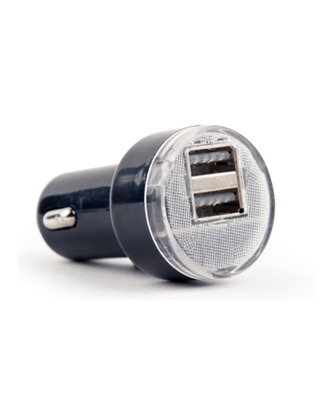 Gembird 2-port USB car charger EG-U2C2A-CAR-02 Black, 2.1 A