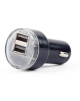 Gembird 2-port USB car charger EG-U2C2A-CAR-02 Black, 2.1 A