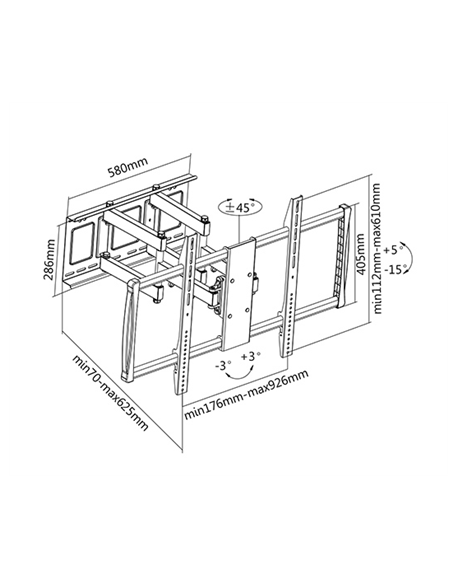 Sunne Wall Mount, 60-100-EA, 60-100 ", Maximum weight (capacity) 80 kg, Black