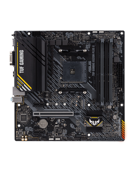 Asus TUF GAMING A520M-PLUS II Processor family AMD, Processor socket AM4, DDR4 DIMM, Memory slots 4, Supported hard disk drive i
