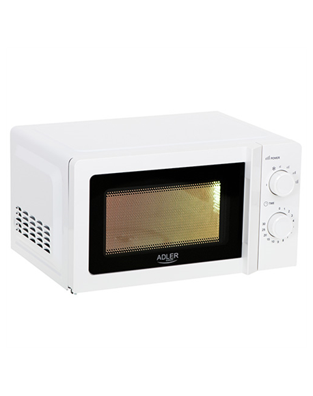 Adler Microwave Oven AD 6205 Free standing, 700 W, White, 5, Defrost, 20 L