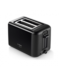 Bosch DesignLine Toaster TAT3P423 Power 970 W, Number of slots 2, Housing material Stainless steel, Black